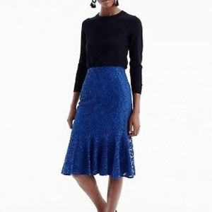 J Crew Blue Lace Skirt NWT